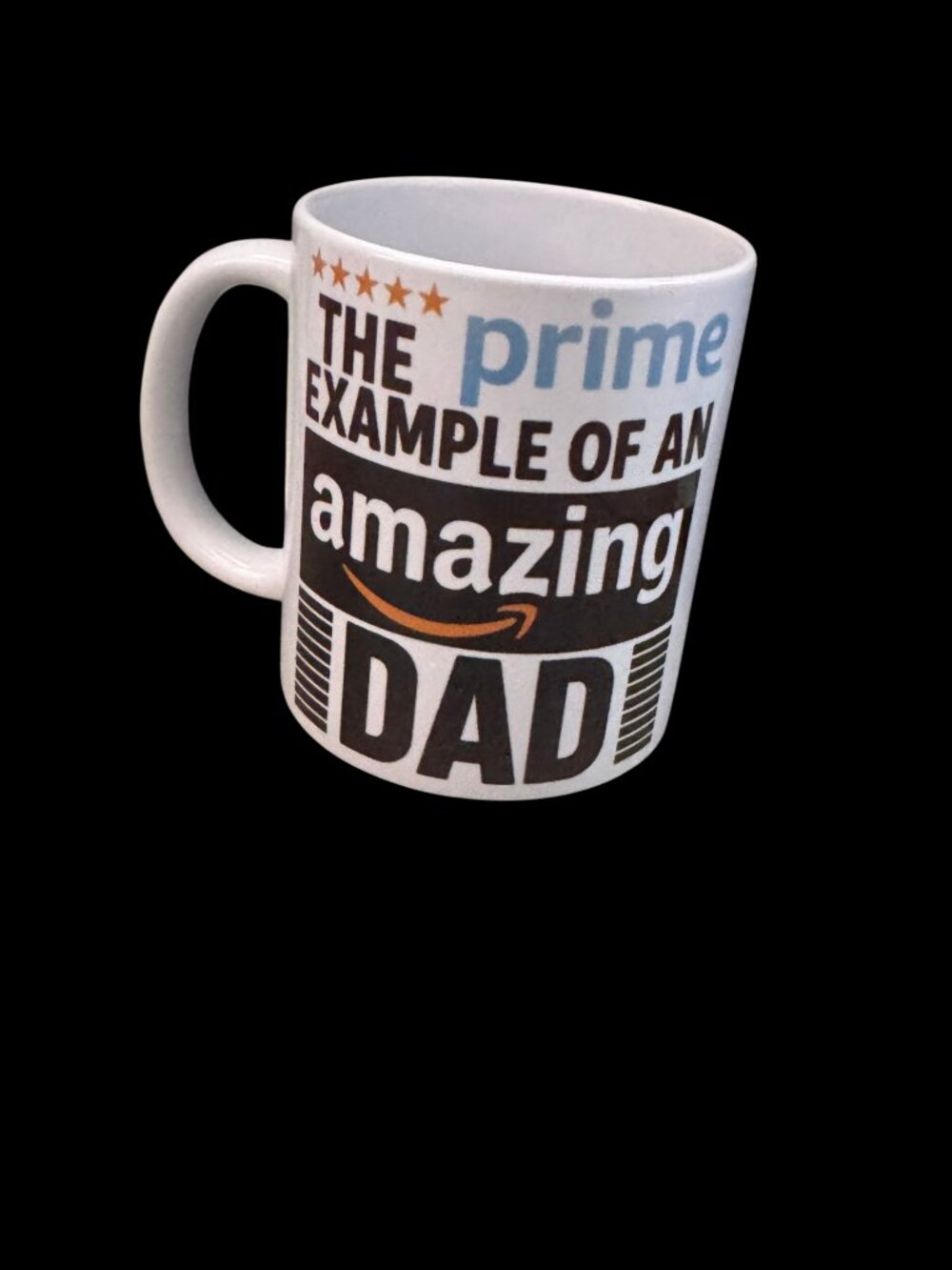 Amazing Dad Coffee Mug, White Ceramic Cup, 'The prime Example of an Amazing Dad'